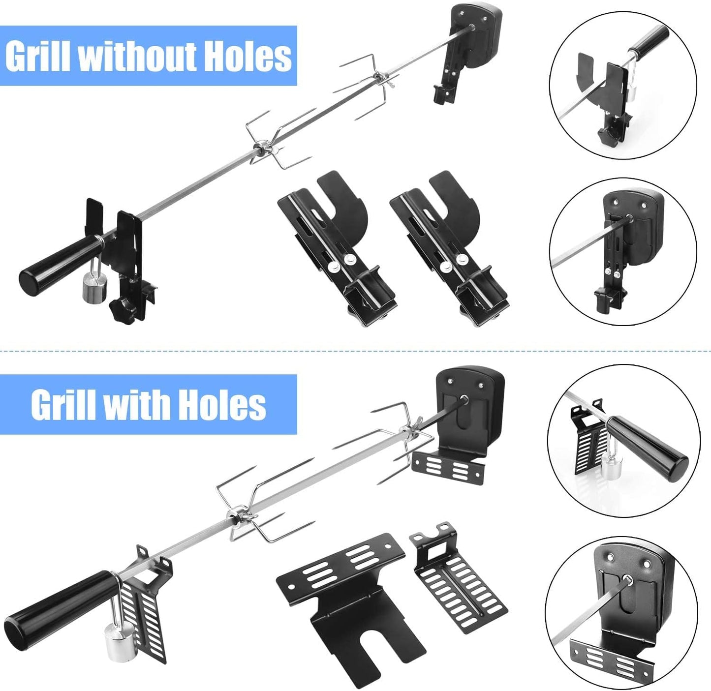 Elektrischer Grillspiess längenverstellbar, 69cm