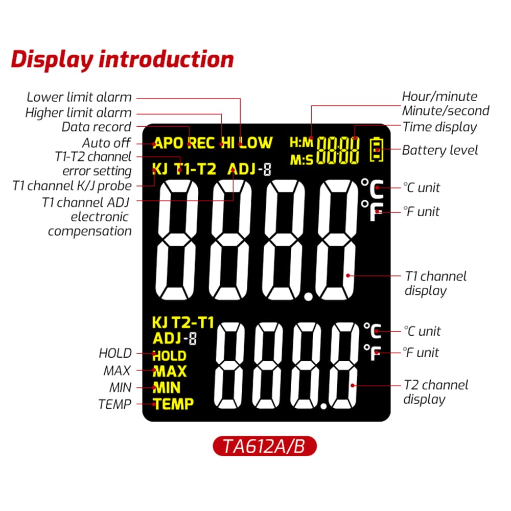 Thermoelement-Thermometer Typ K/J