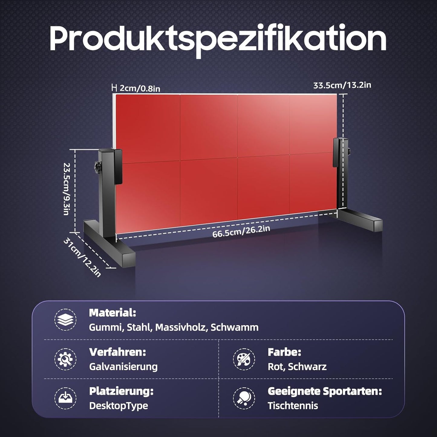 Tischtennis Returnbrett Pro Rebounder für Indoor-Training