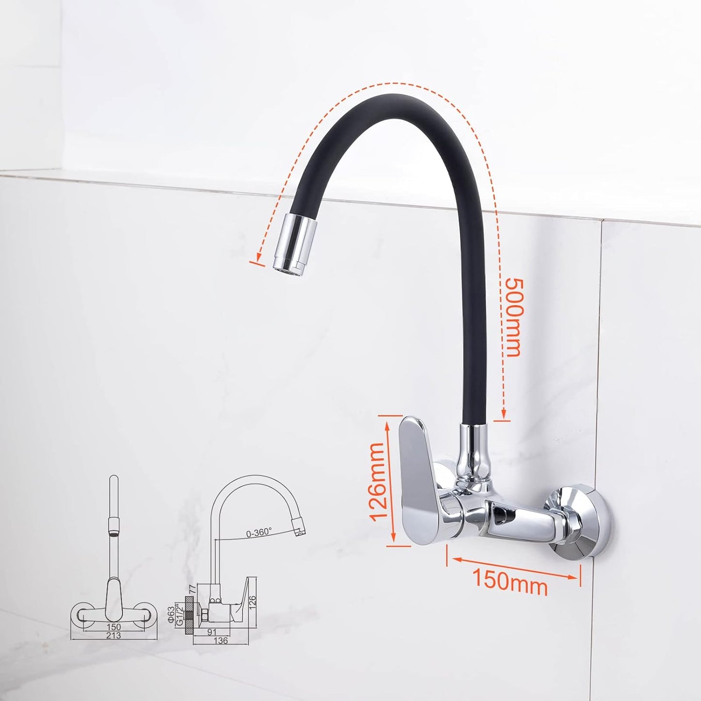 Flexibler Küchen-Wasserhahn