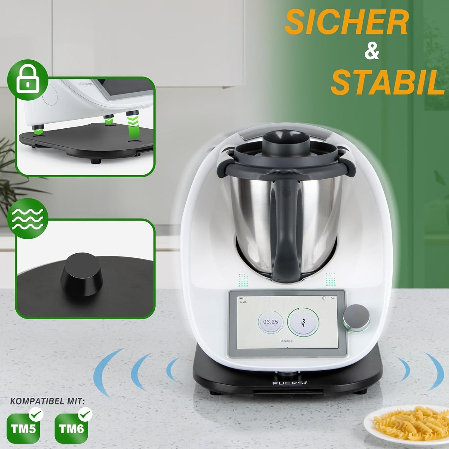 Gleitbrett für Thermomix, Schwarz