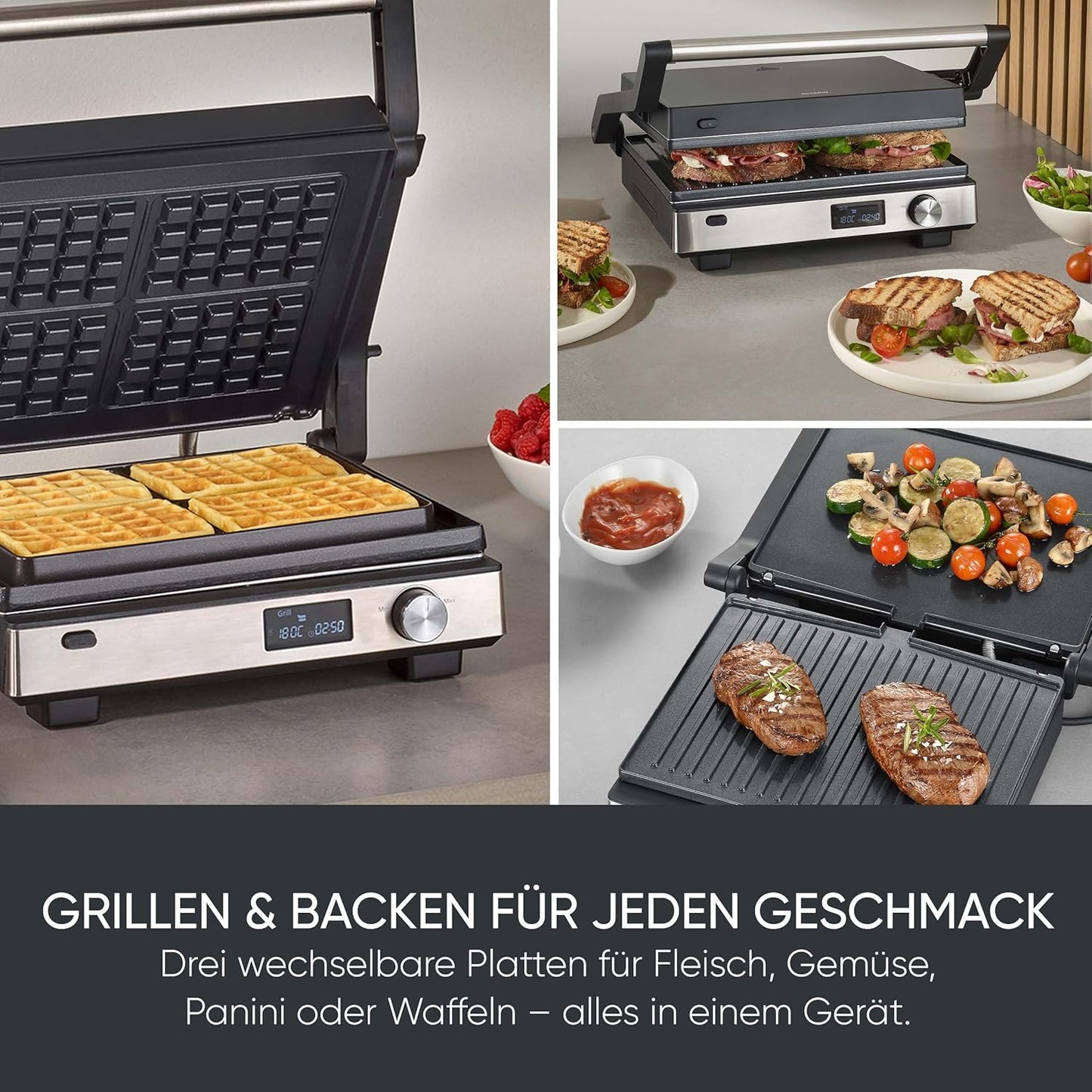 Multi Kontaktgrill SEVINI Flex, SEVINI Flex 3-in-1, 2.000W