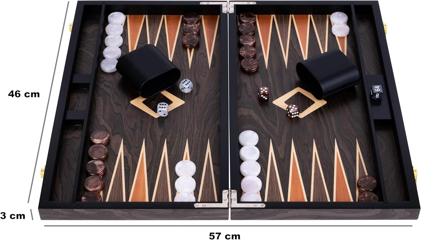 Backgammon Set 18 Zoll Wurzelholz, 18 Zoll Walnuss-wurzelholz