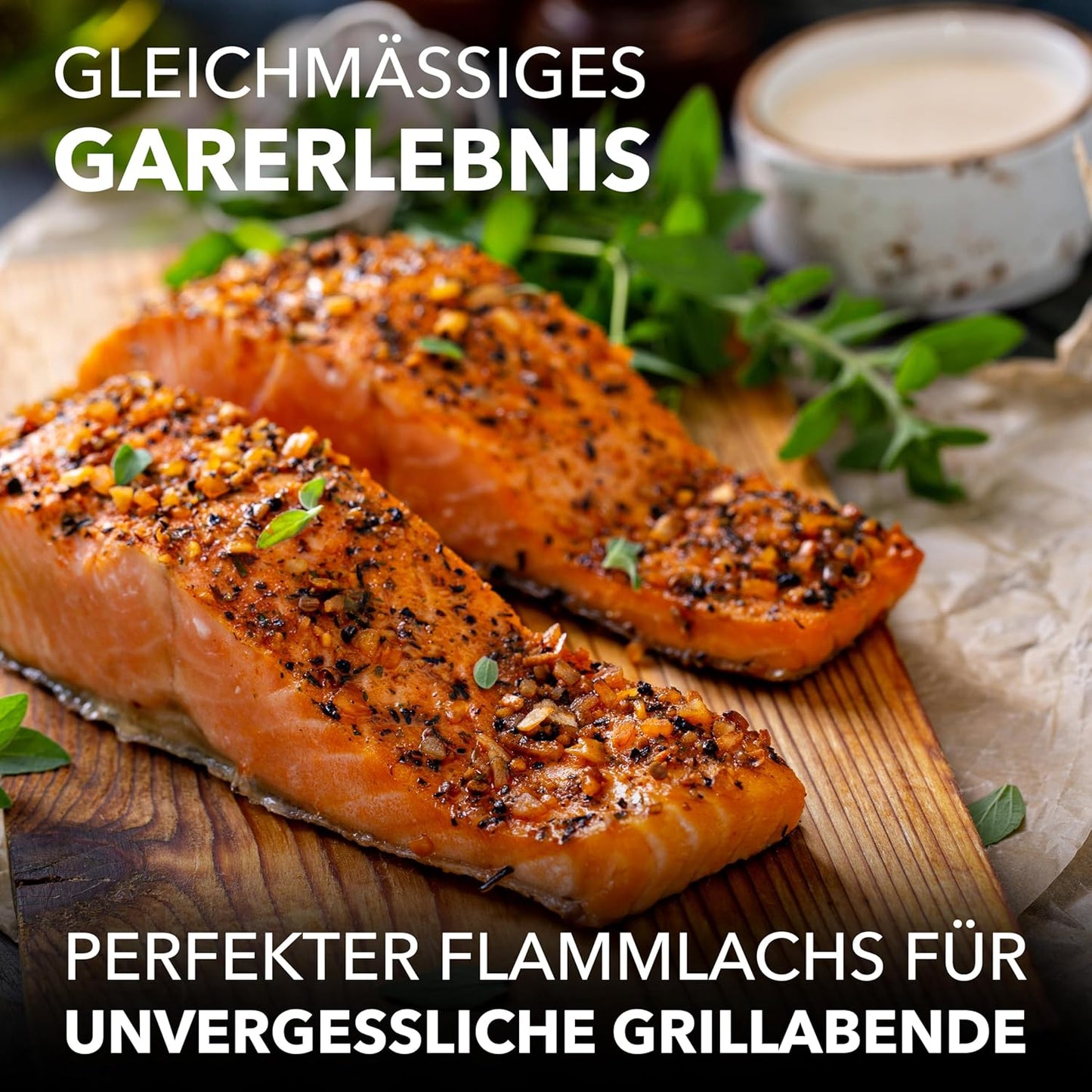 Flammlachsbrett mit Halterung, 1 1er Set