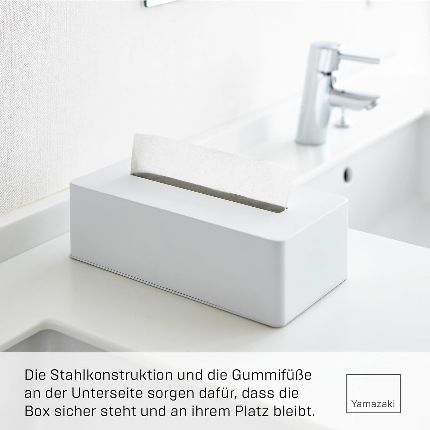 Minimalistische Taschentuchbox Tower, Weiss