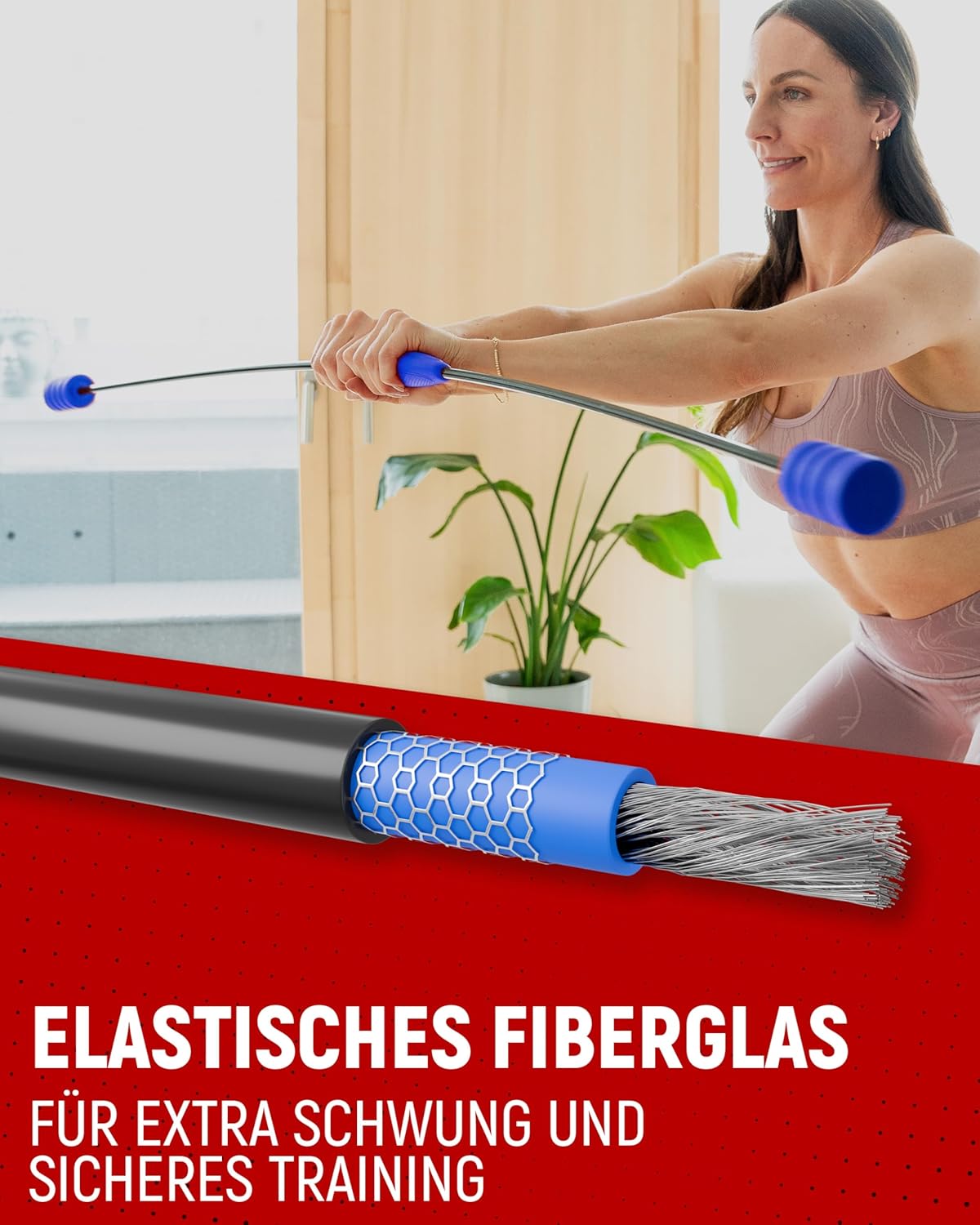 Verstellbarer Schwingstab, Schwingstab 160cm Schwingstab blau