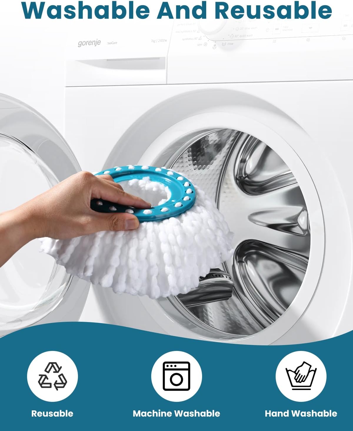 6 Stück Ersatzkopf für Clean Twist Disc Mop
