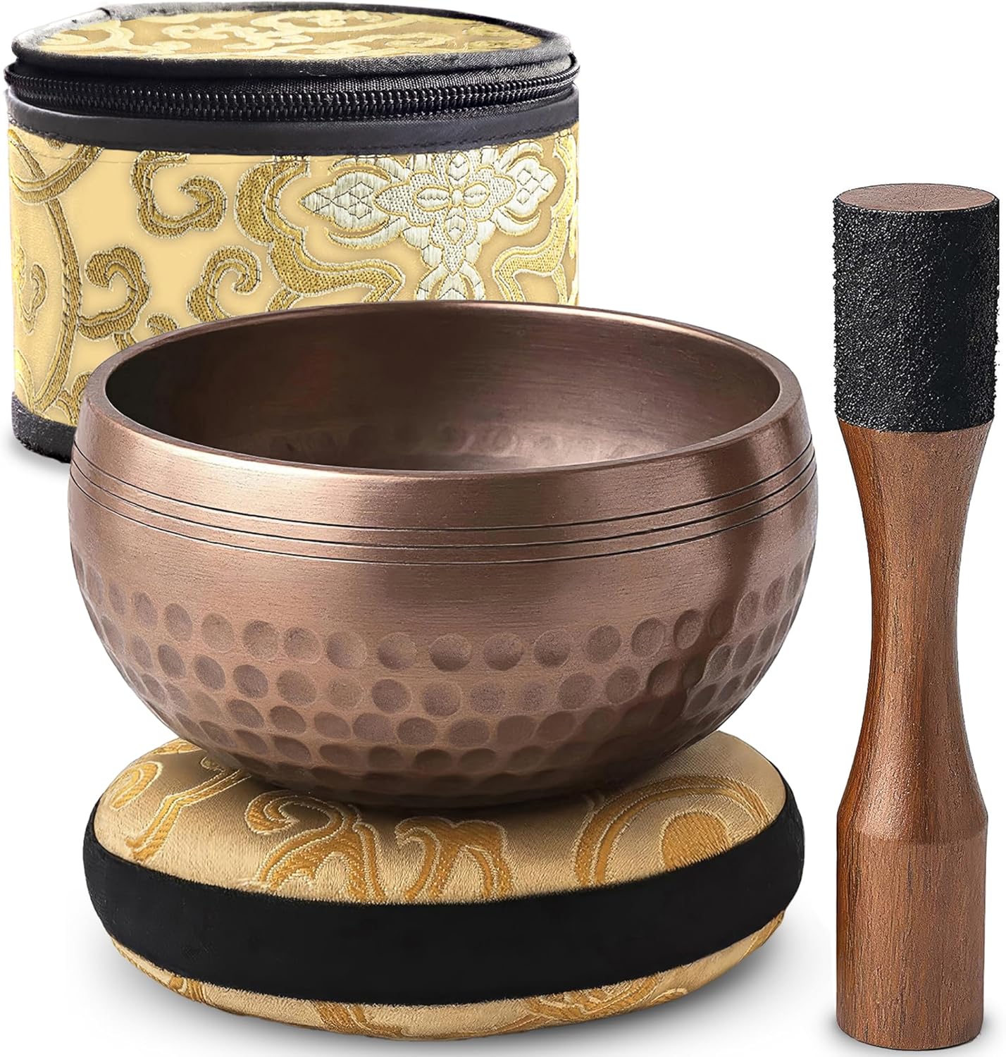Tibetisches Klangschalen-Set, Glänzend braun Mit Tasche