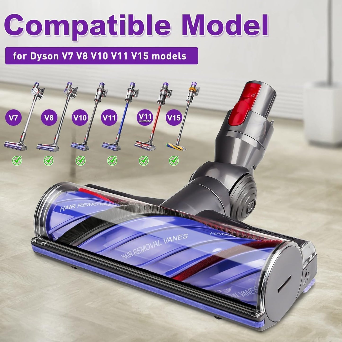 Ersatz-Bodenbürste für Dyson, Verwicklungsfreie Direktantriebsbürste