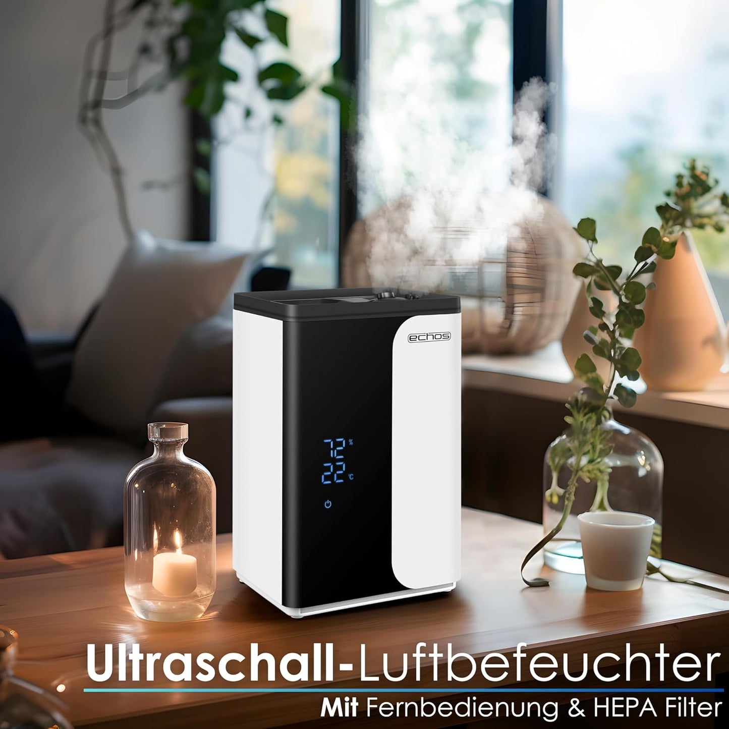 Smart Luftbefeuchter mit HEPA-Filter und App-Steuerung