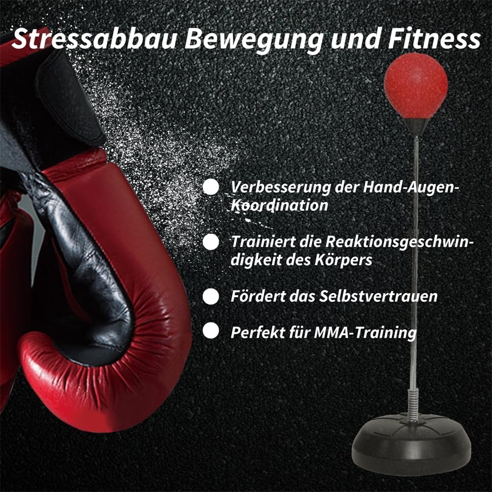 Standboxsack mit Boxhandschuhen und Pumpe