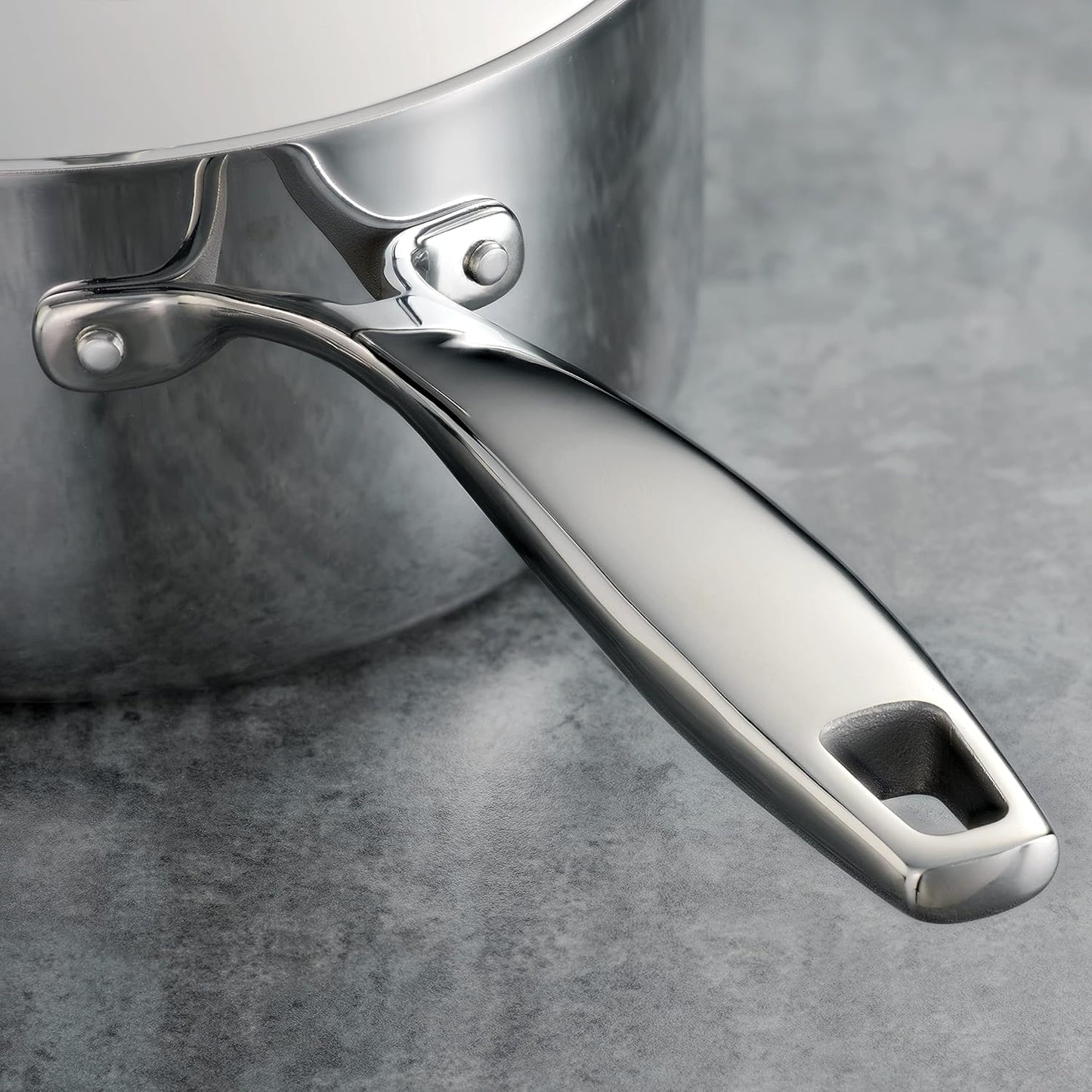 Tri-Ply Clad Edelstahl Saucenpfanne, 1.5-Quart Stieltopf Kochgeschirr