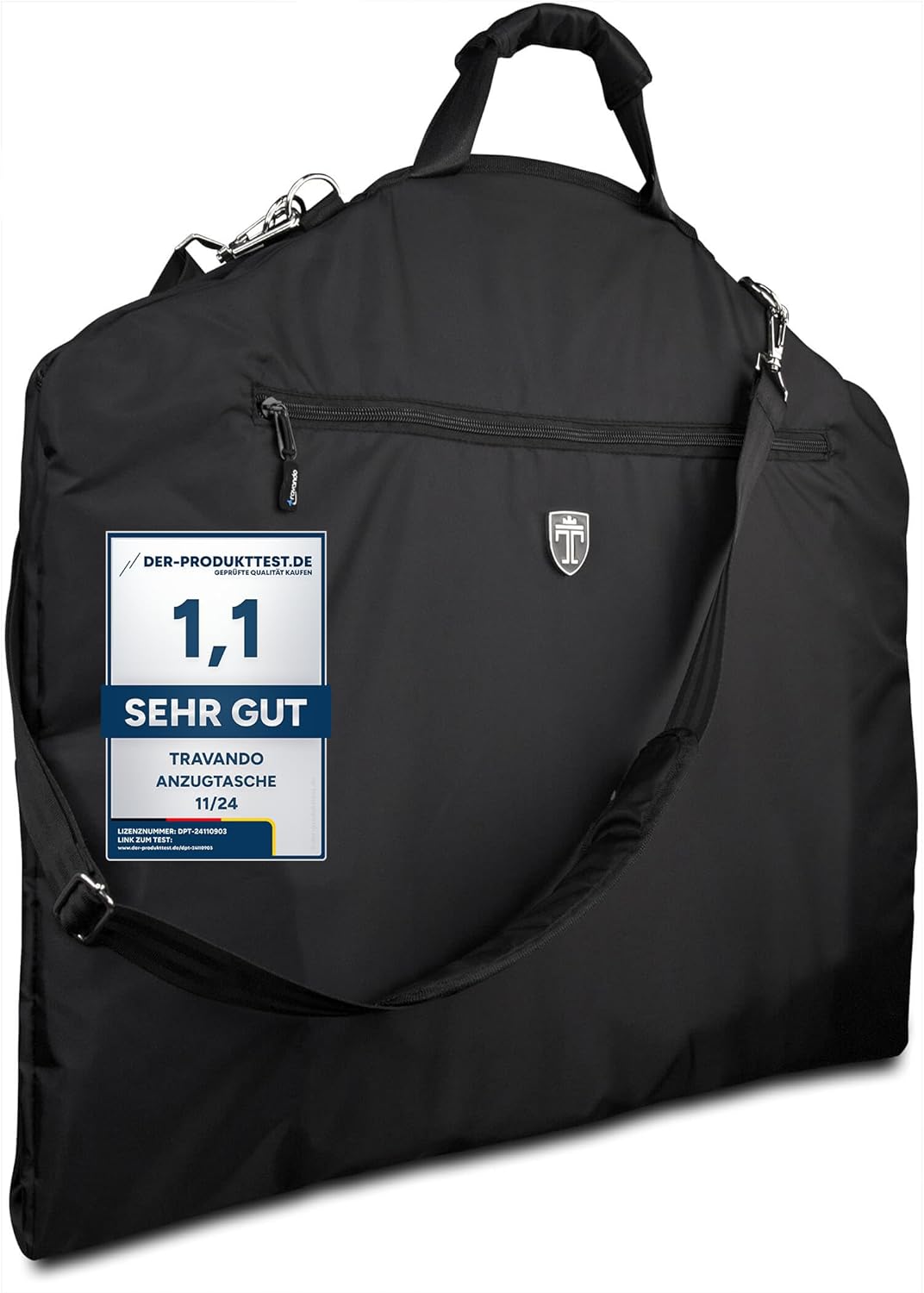 Anzugtasche mit 15" Laptopfach und Schultergurt