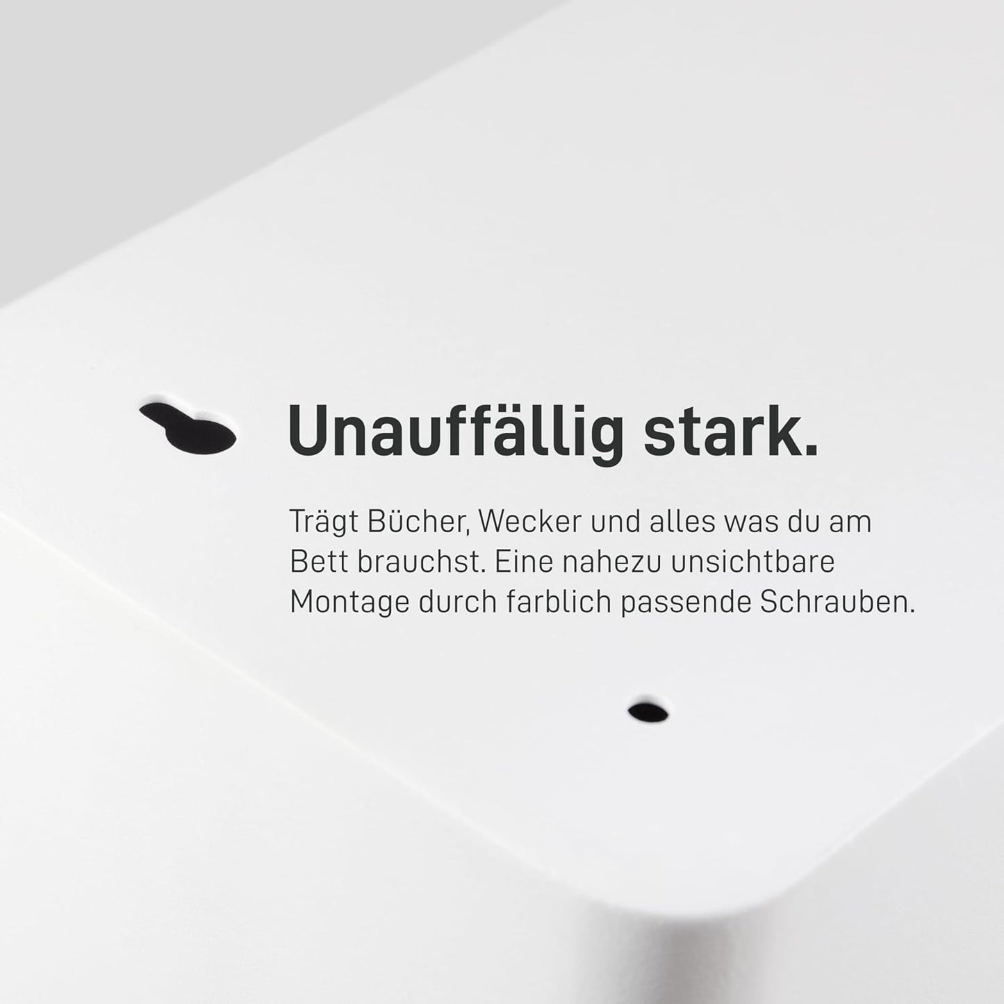 Schwebender Nachttisch, Weiss