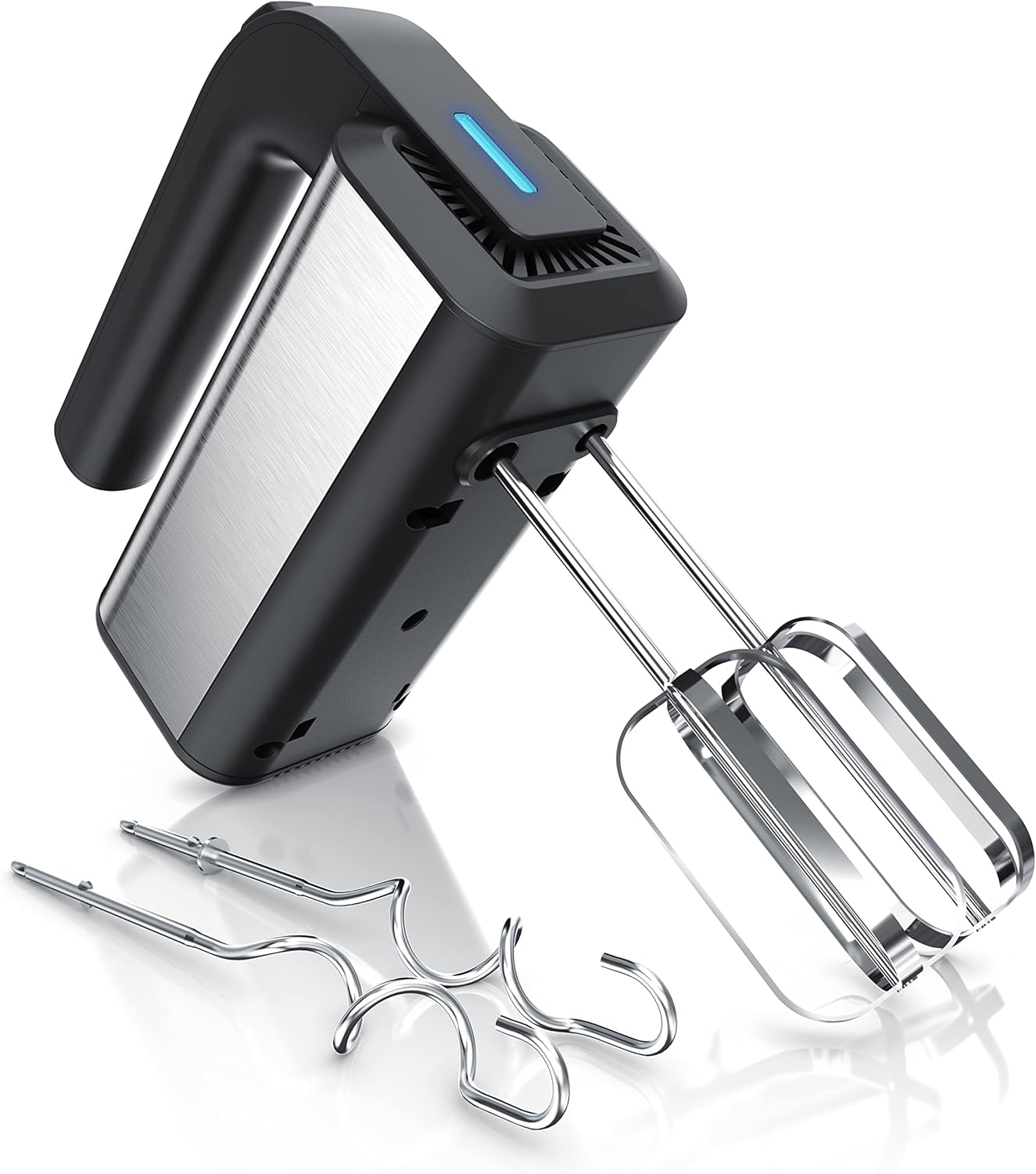 Handmixer Mixero mit 5 Geschwindigkeiten und Turbo, A: Schwarz / Edelstahl