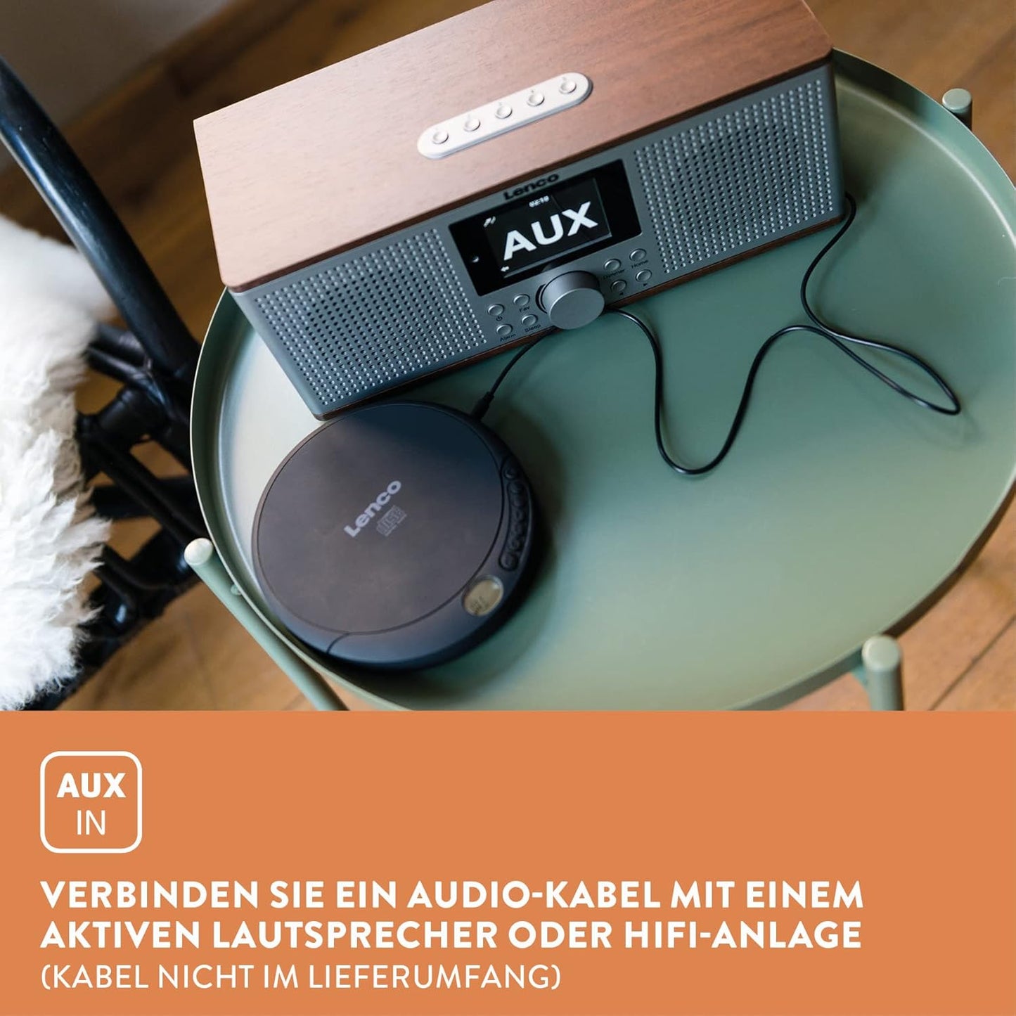 CD-010 Tragbarer CD-Player mit Kopfhörern, ohne MP3 u. Schock Protection Schwarz