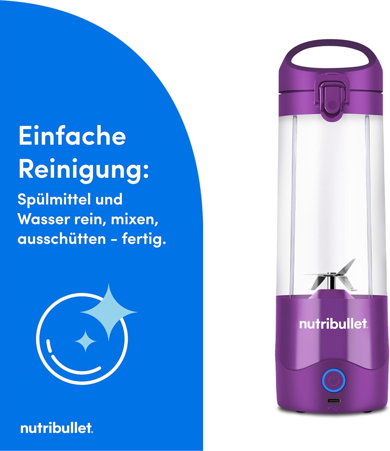 Tragbarer Smoothie-Mixer mit Becher, Lila