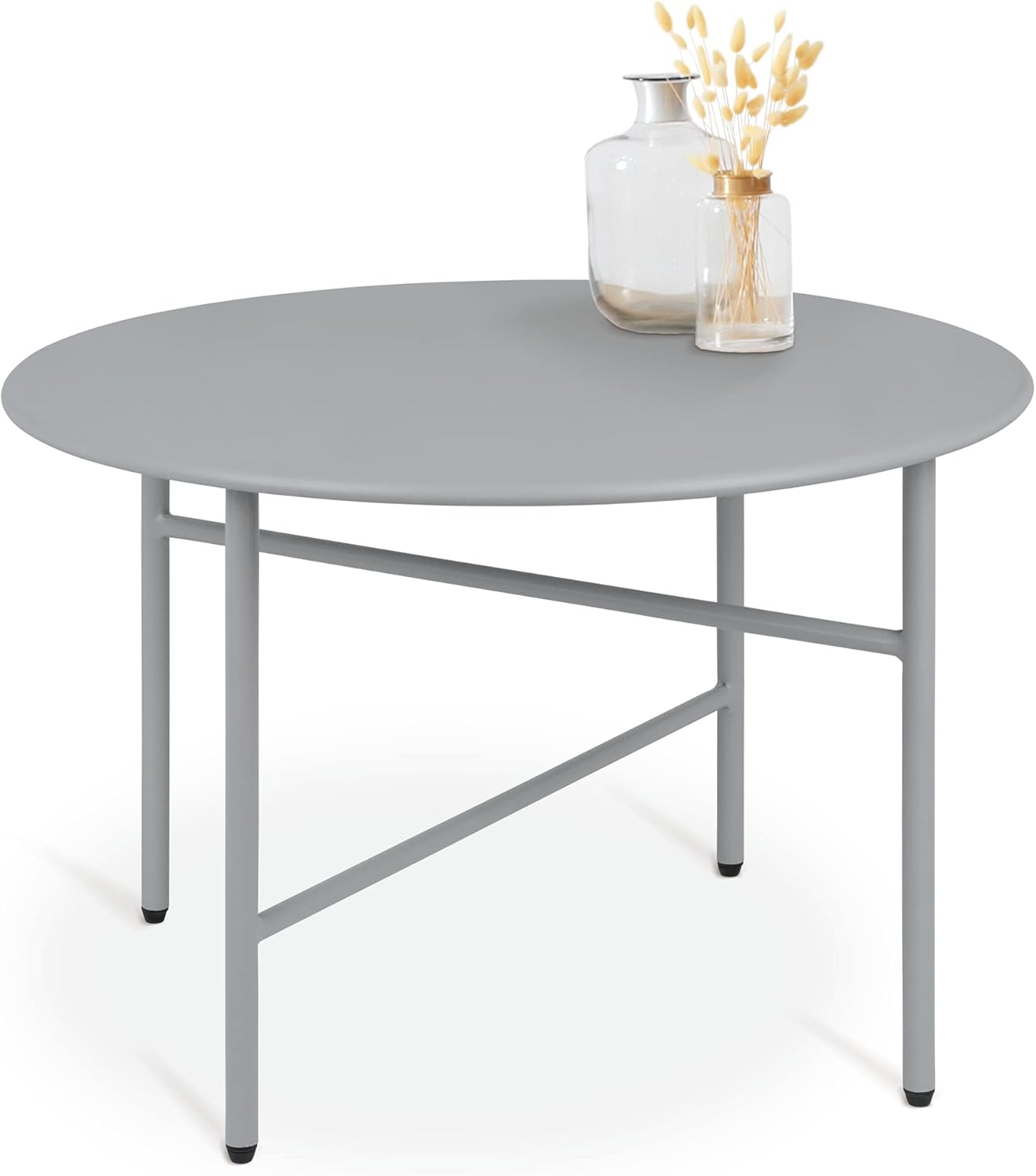 Beistelltisch Finn, Tischplatte: Ø 53cm - Höhe: 36cm Grau