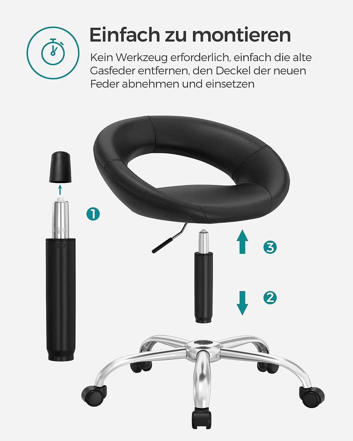 Gasdruckfeder AOP101B01, Schwarz
