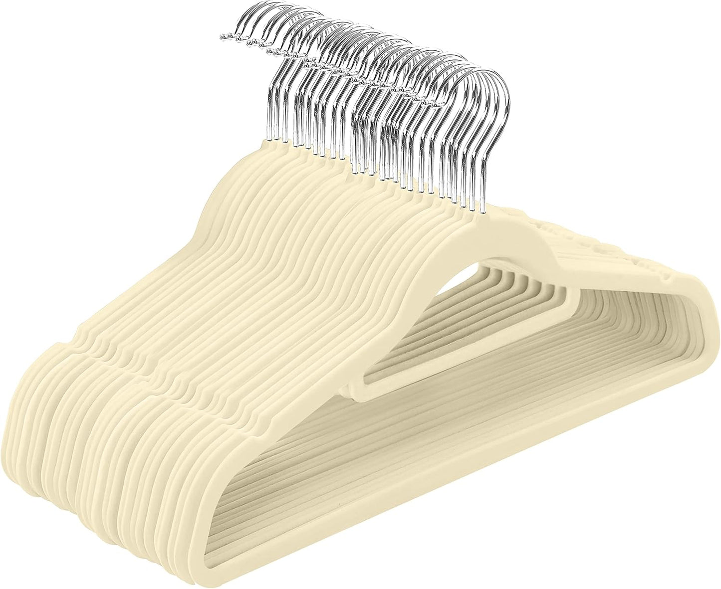Antirutsch-Kleiderbügel, 50er-Pack Elfenbein