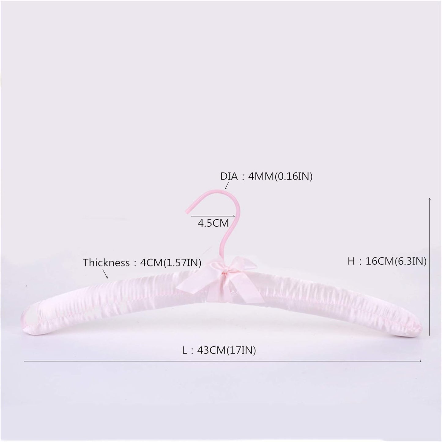 5er-Set Satin-Kleiderbügel, Pink 5