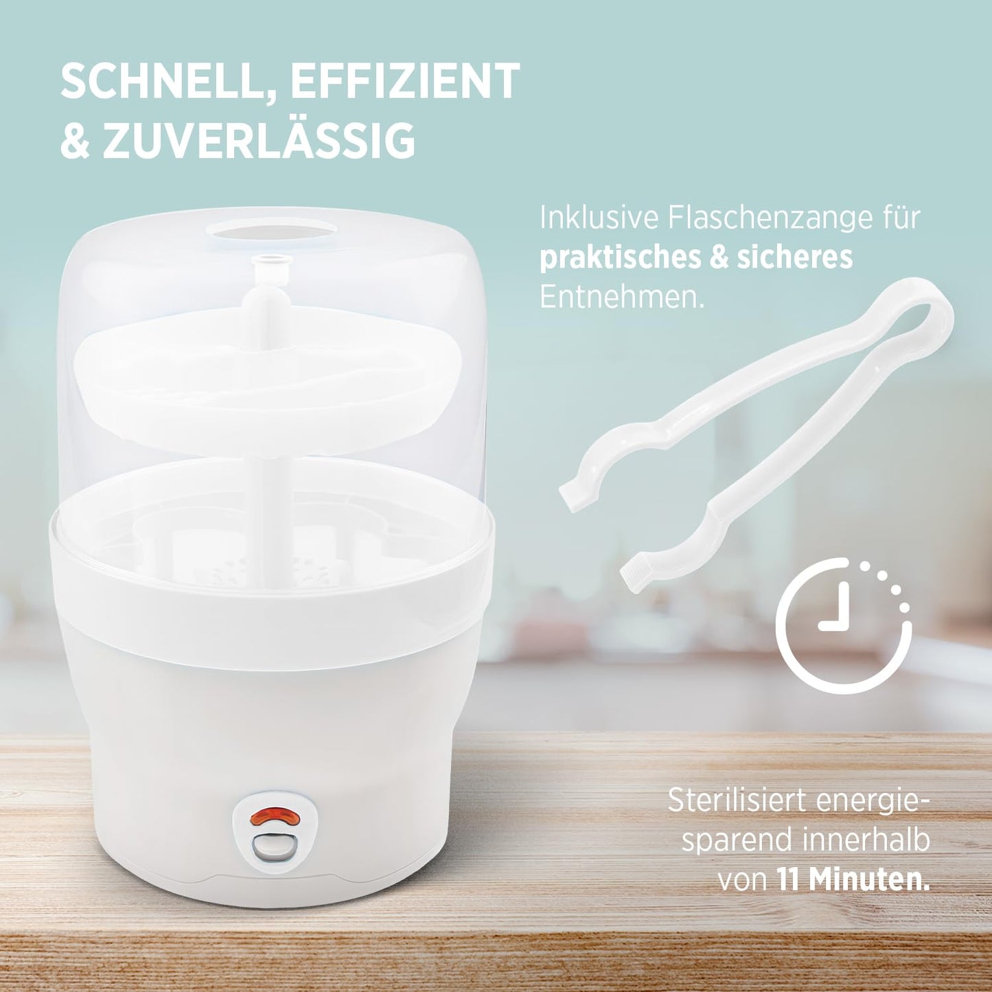 BS 29 Dampfsterilisator für Babyflaschen, Weiß