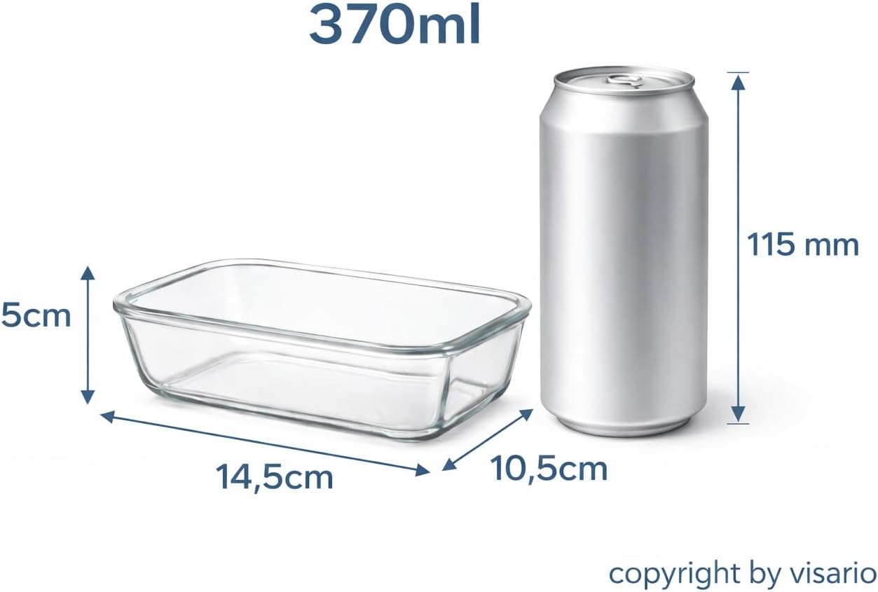 Glas-Frischhaltedosenset 5-teilig (370 ml), 5 x 370ml