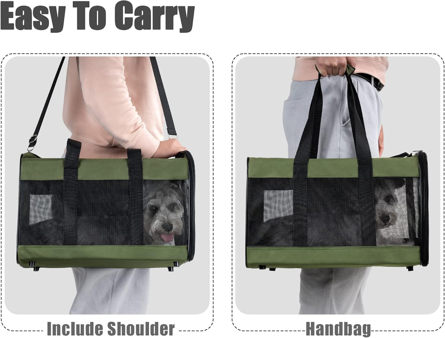 Faltbare Hunde- und Katzentransportbox, Gross Grün