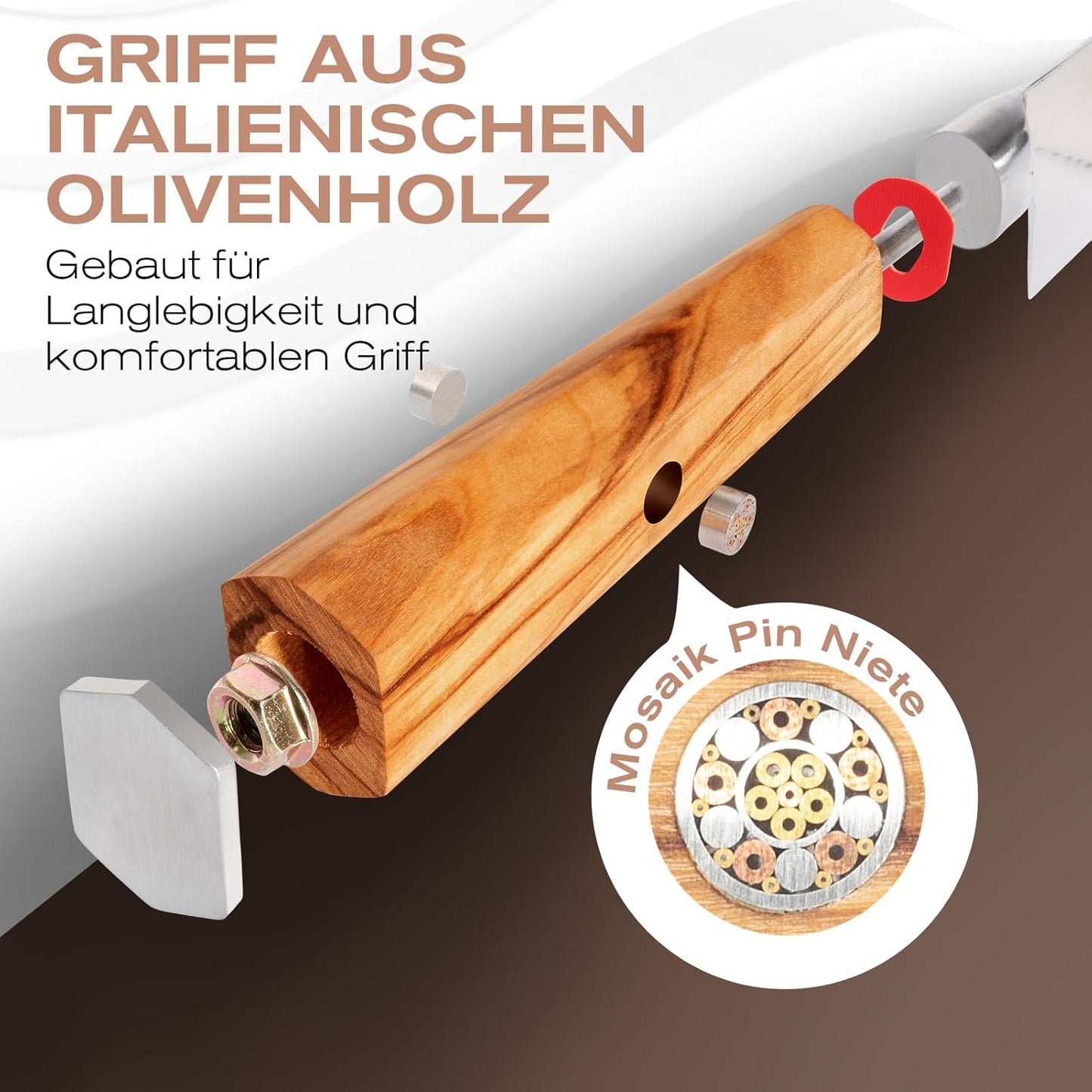 3-teiliges Damastmesser Set, Damastmesser Set