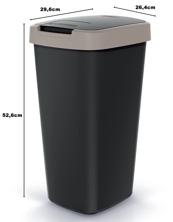 Mülleimer mit Schwingdeckel, Grau