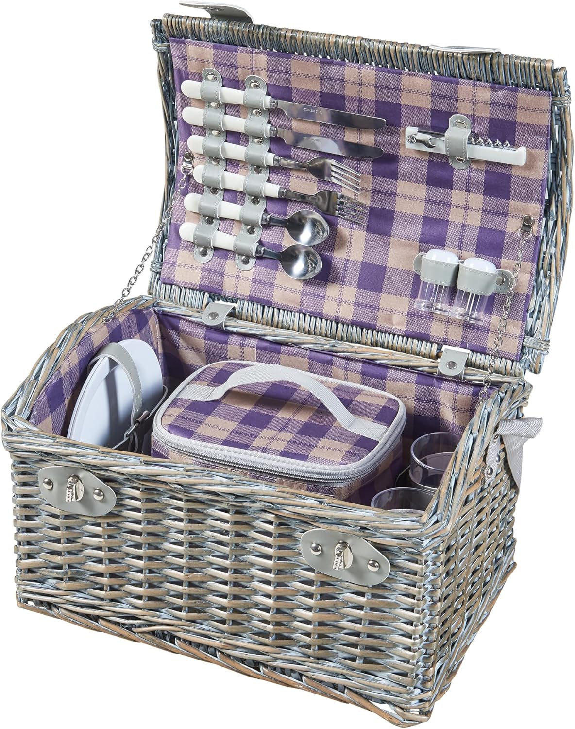 Picknickkorb-Set für 2 Personen mit Kühltasche