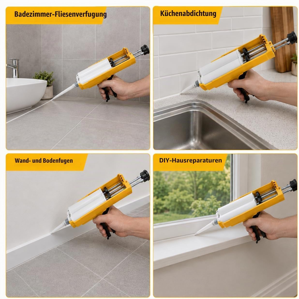 Silikonpistole für Doppelkomponenten (1:1, bis 450 ml)