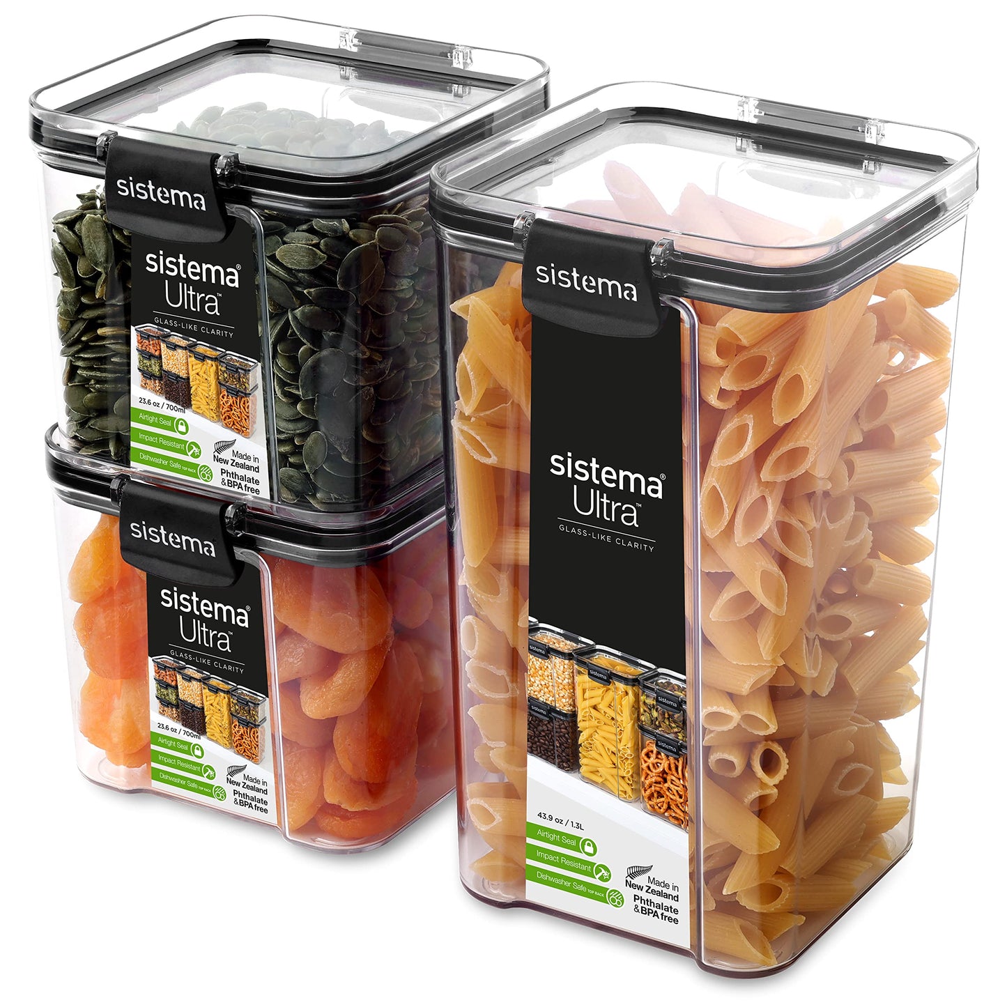Ultra Frischhaltedosen-Set, 3-teilig, luftdicht, 3 containers