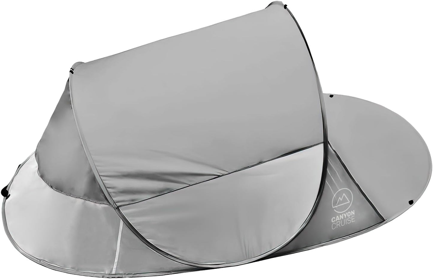Pop-Up Strandmuschel mit UV-Schutz und Windschutz, Grau