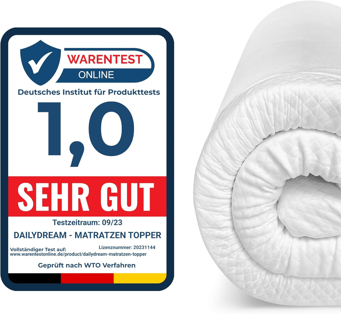 Matratzen Topper, 90x190cm Model M - 80 bis 100kg