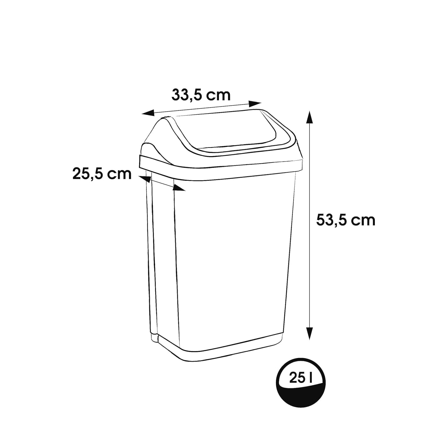 Mülleimer swantje, Graphit 25 L