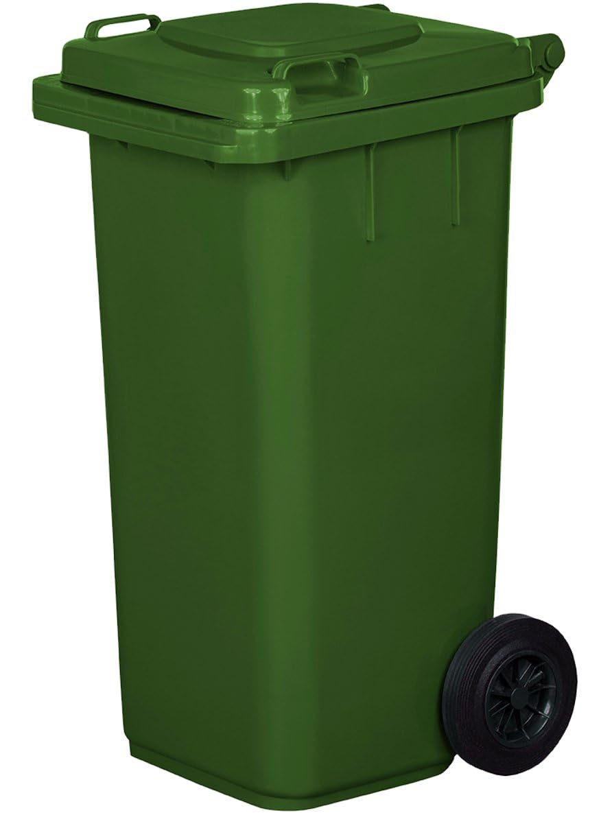 Mülltonne 120L mit Rädern, Grün