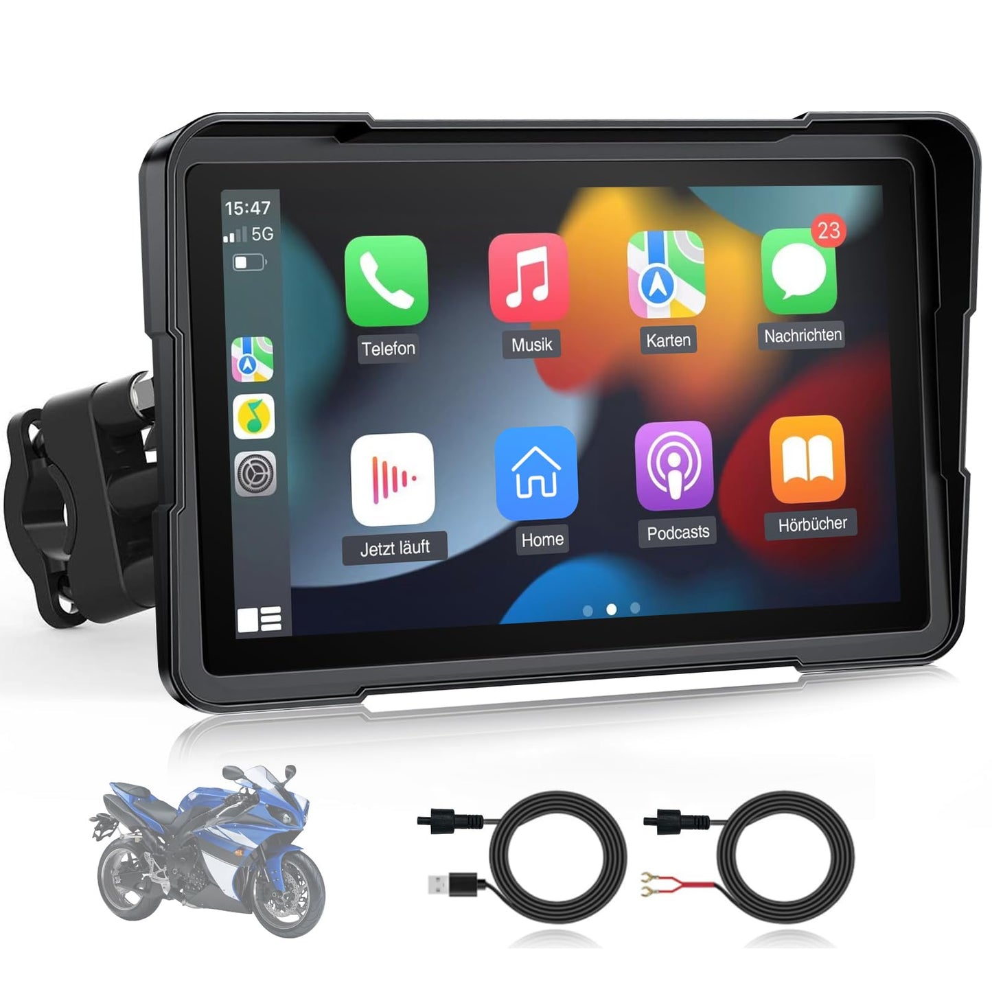 Motorrad-Navi Display 7" mit CarPlay & Android Auto