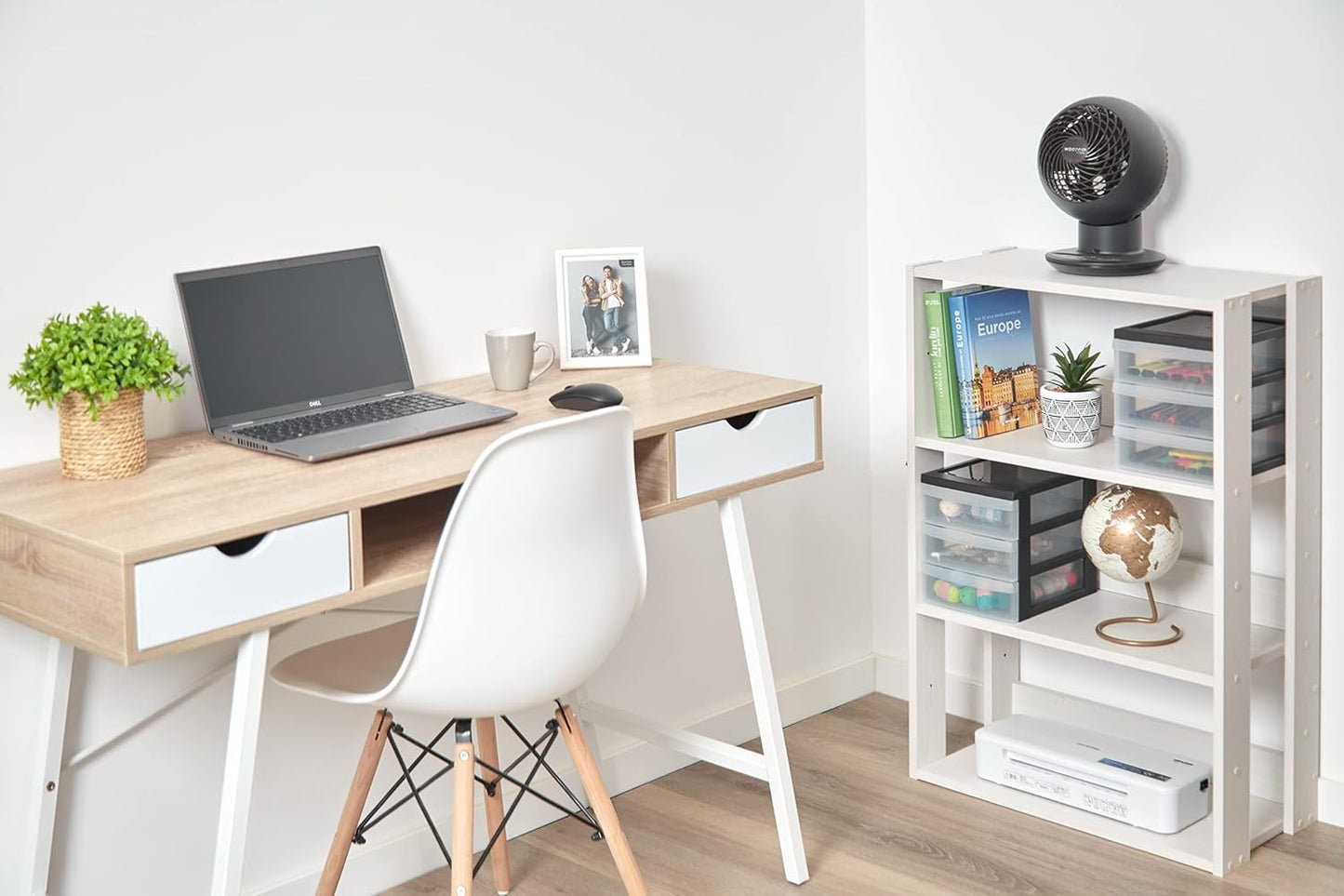 3-stufiges Bücherregal, Eiche Weiss L60 cm