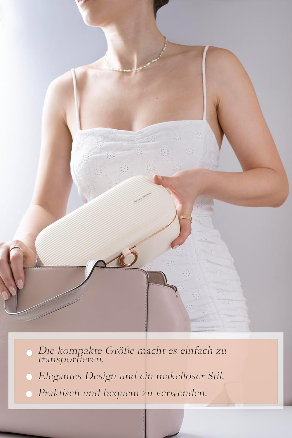 Tragbare elektrische Wärmebox, Beige