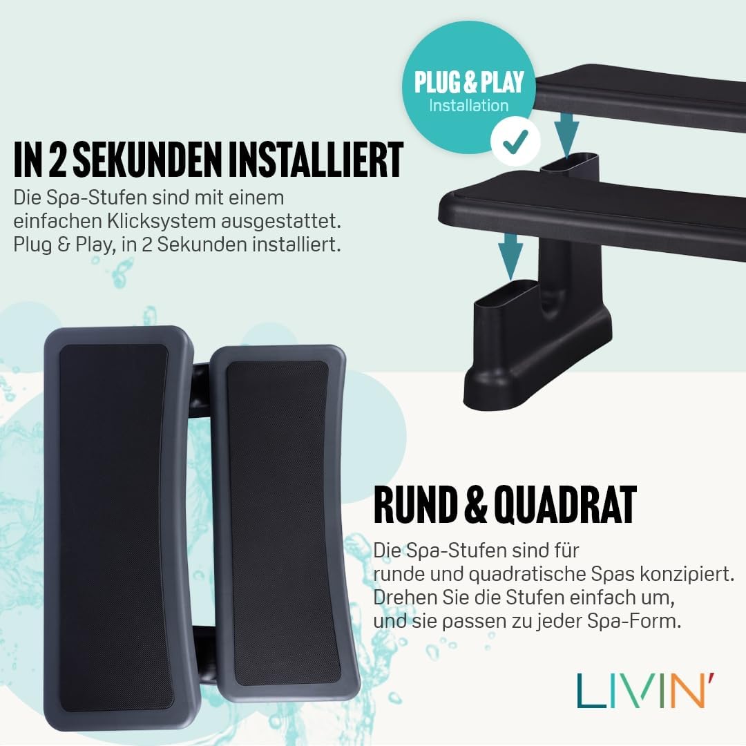 Whirlpool-Standtreppe mit 2 Stufen