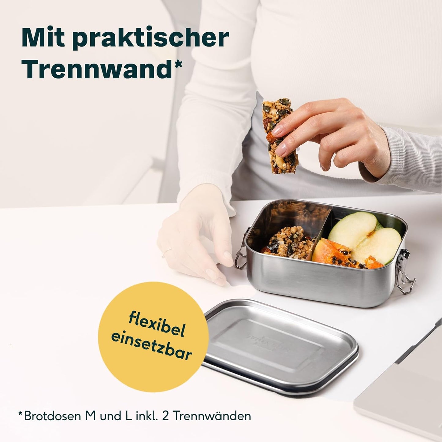 3-teiliges Brotdosen-Set mit Fächern, 3er Set
