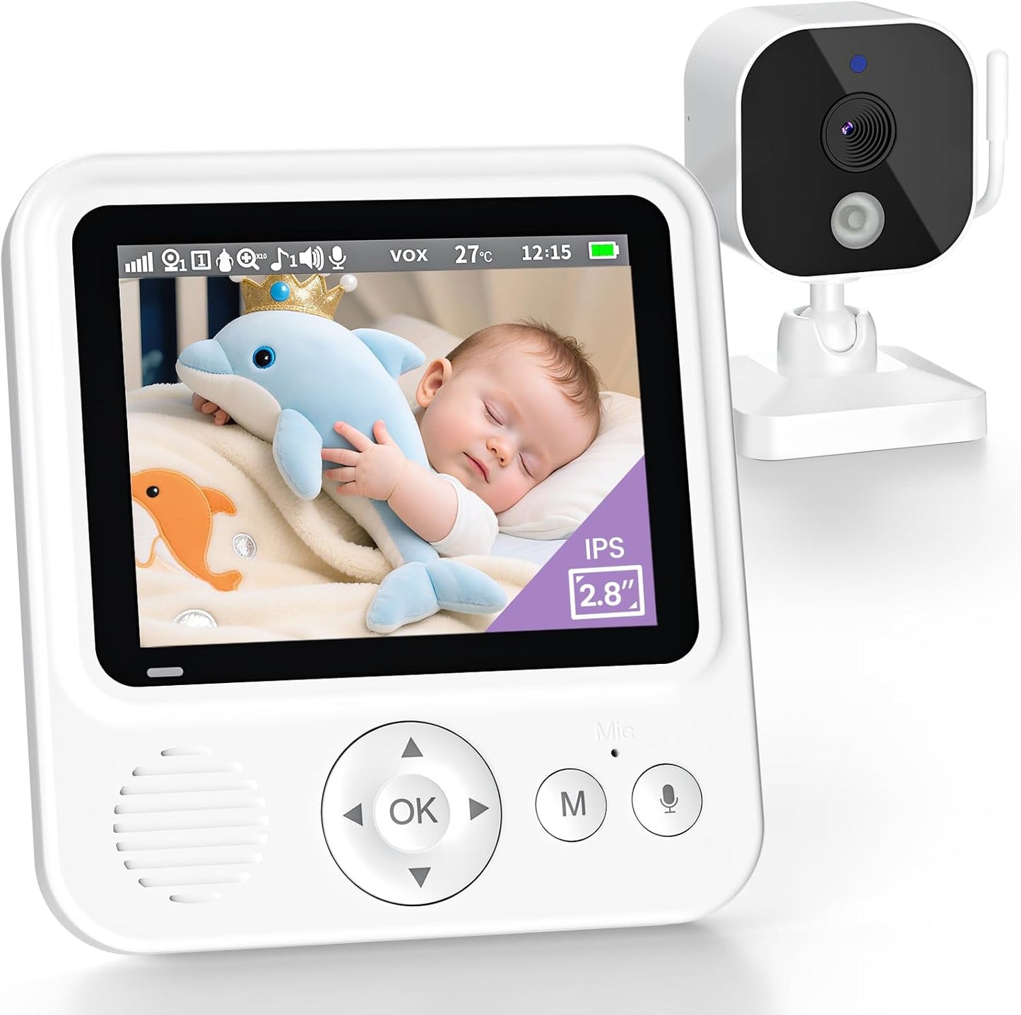 Babyphone mit Kamera und 2-Wege-Audio, 2.8 Zoll