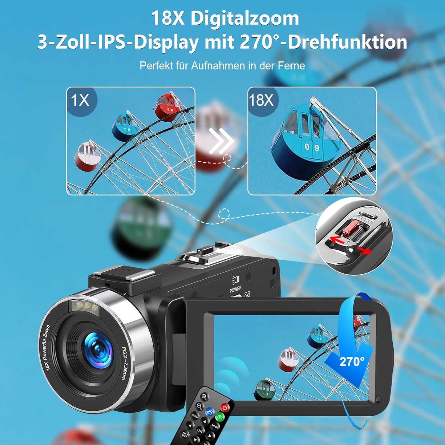 4K Camcorder, Schwarz