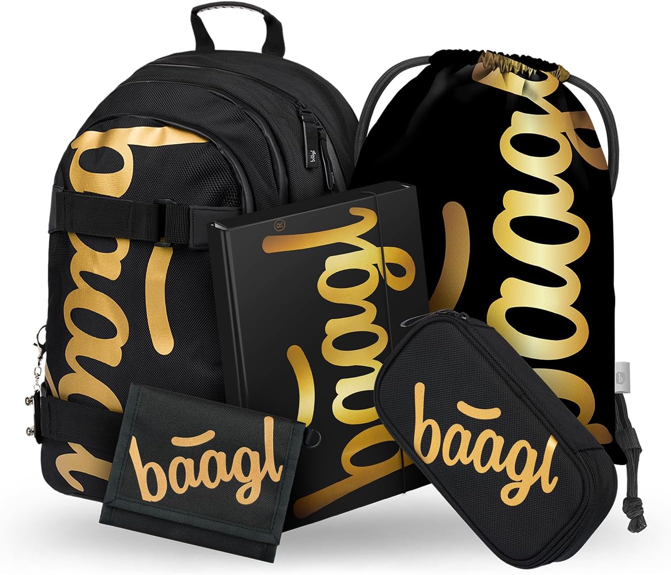 5-teiliges Schulrucksack-Set - Skate Gold, Skate Gold