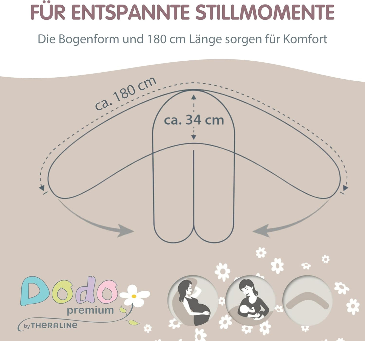Still- & Schwangerschaftskissen Dodo Pillow Premium, Sandbeige
