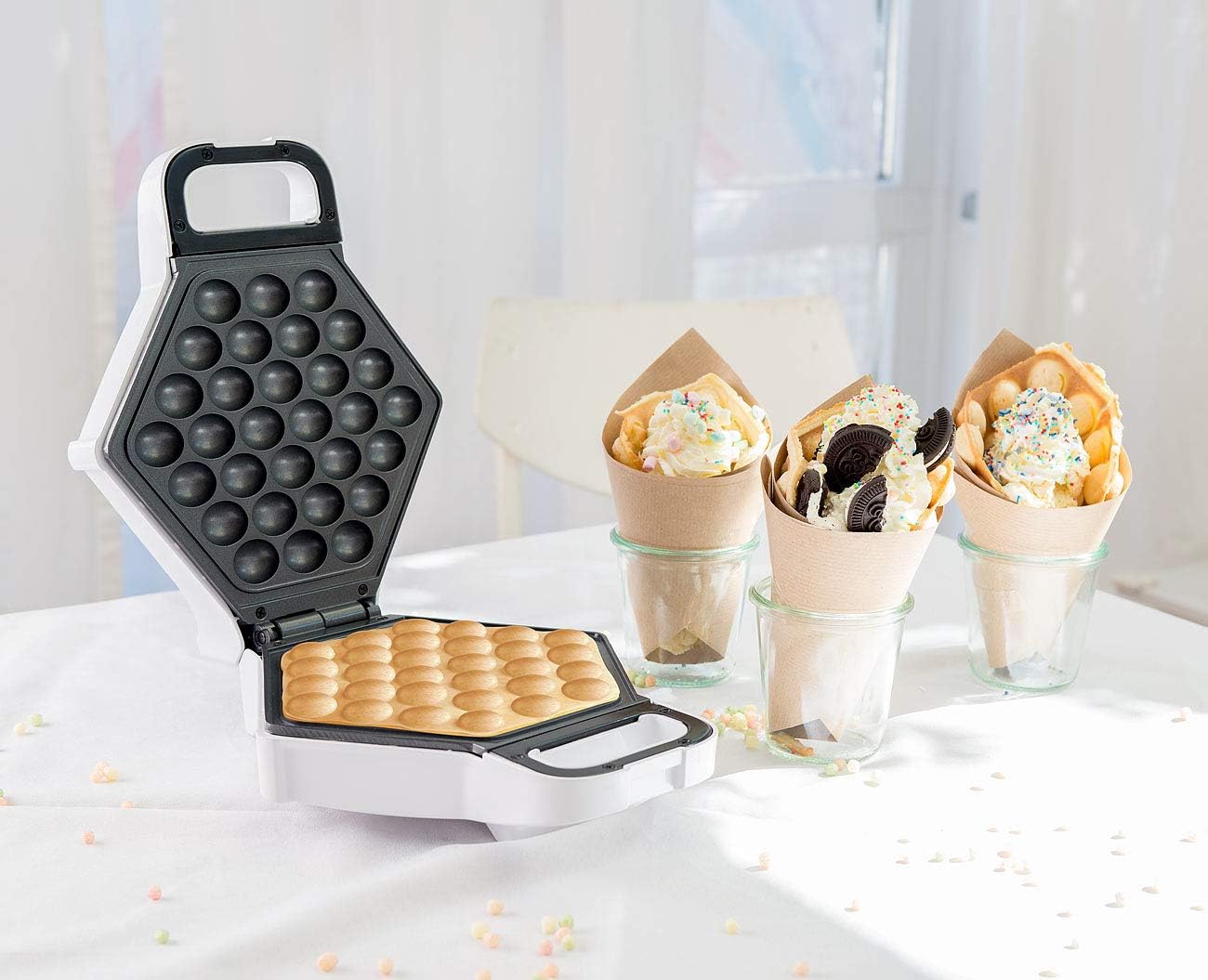 Bubble Waffeleisen, Weiss