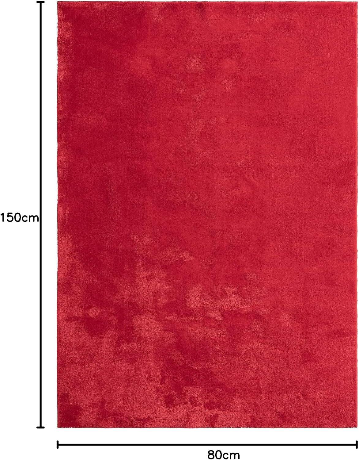 Relax Badezimmerteppich, rutschfest, flauschig und waschbar, 80 x 150 cm Rot