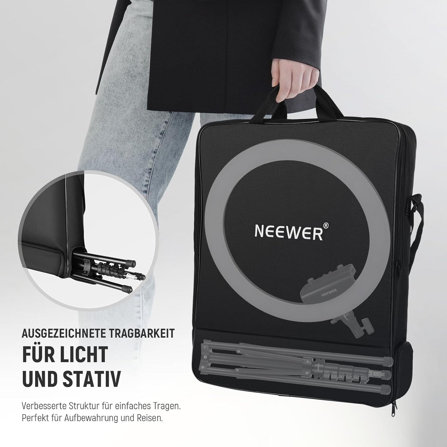 Ringlicht RP18B Pro mit Stativ und Handyhalterung, RP18B Pro mit Reinigungstuch