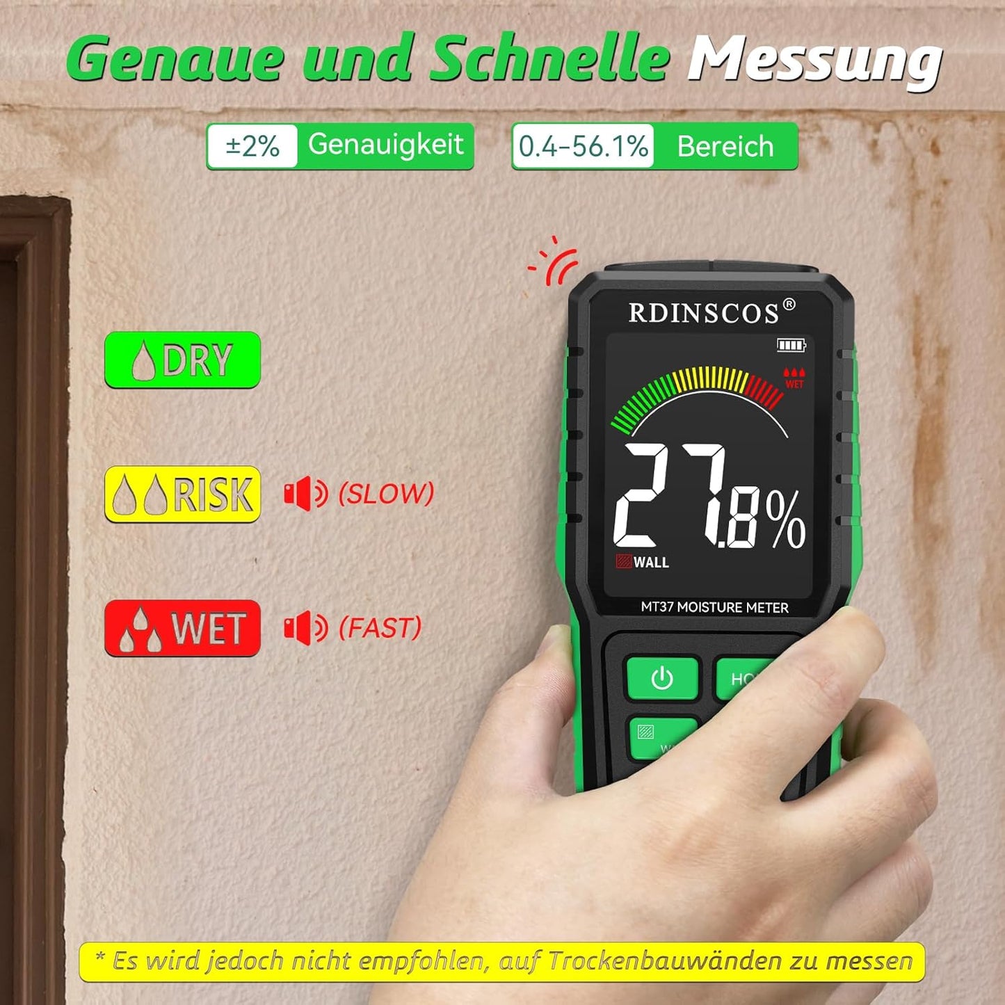Feuchtigkeitsmessgerät für Wände MT37